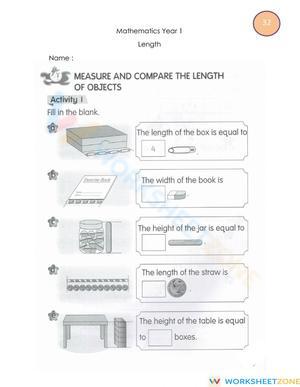 Measure and compare the length of objects