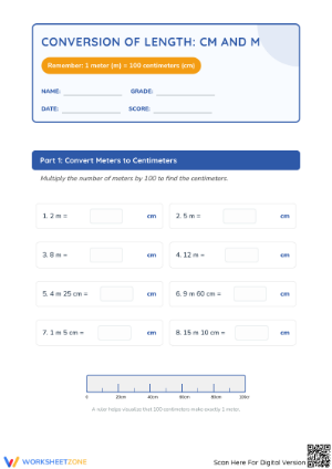 Printable Metric Length Conversion Worksheet | Grade 4 Math