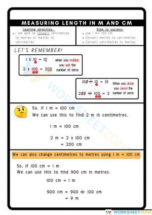 Conversion of length (cm and m)
