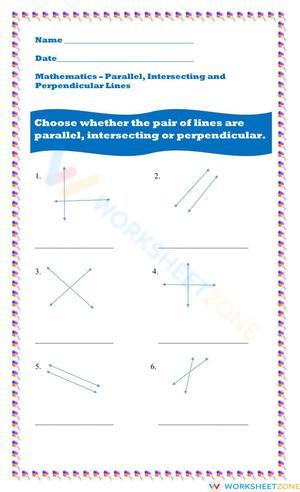 Parallel, Intersecting and Perpendicular Lines