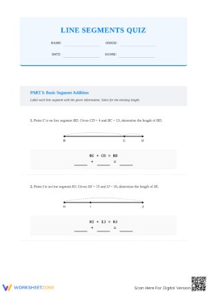 HSG-CO.A.1 Worksheet: Line Segments — Grade 9-10 Aligned
