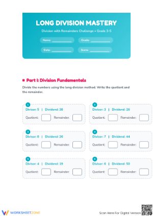 Long Division Mastery: 4.NBT.B.6 Aligned Worksheet