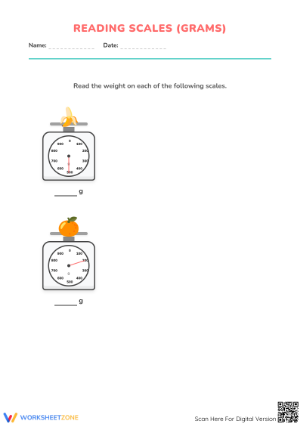 Measuring Weight in Grams: Essential Grade 3 Math Worksheet