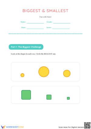 Grade K Math: Biggest & Smallest - Essential Printable Worksheet