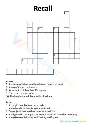 Recall Crossword
