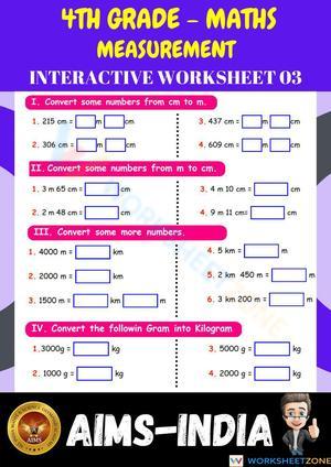 4th Grade Measurement Conversion Worksheet