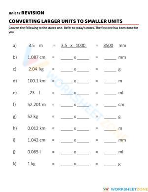 Practice Measurement Converting Units