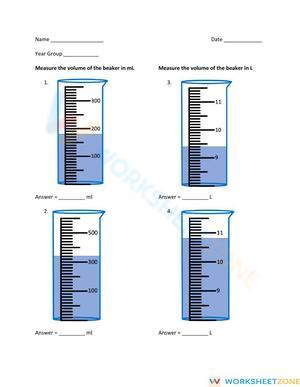Measure Volume Using a Beaker: Practice