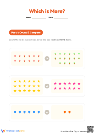 printable Grade K-2 More-Less Worksheet | Essential Math