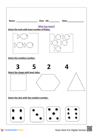 Least and Smallest Identification Worksheet 
