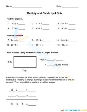 Multiplying and Dividing by 4