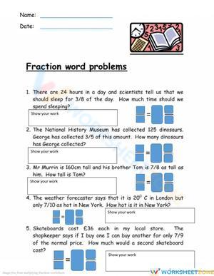 Multiplying Fractions Word Problems