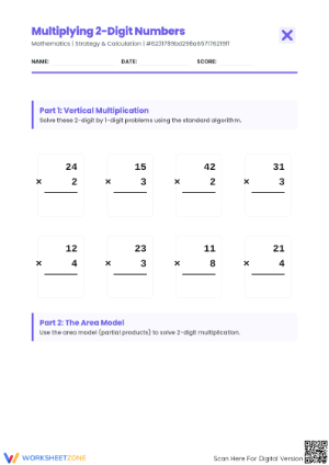 Essential 2-Digit Multiplication Worksheet | Grade 4