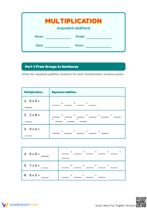 Multiplication Repeated Addition Pack | Grade 2-4 Essential