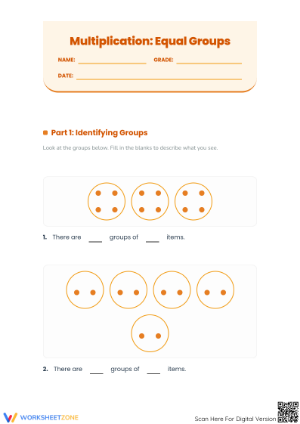 Essential Equal Groups Multiplication Worksheet | Grade 3