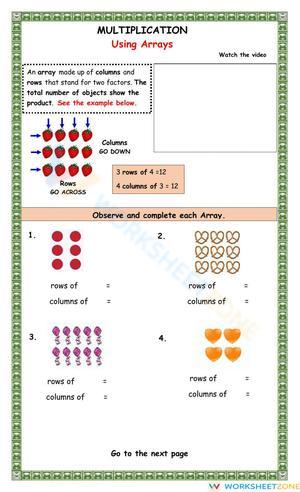 Multiplication Using Arrays