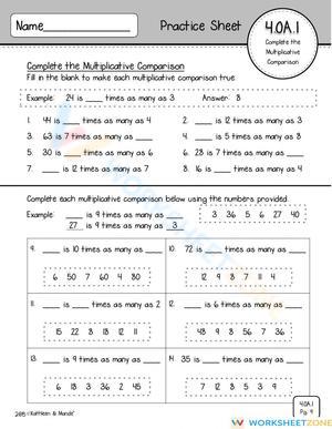 Multiplicative Comparison