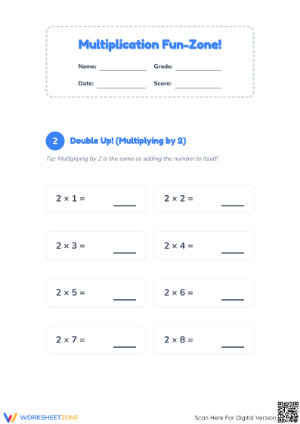 Printable Multiplying by 2, 5, and 10 Worksheet | Grade 3