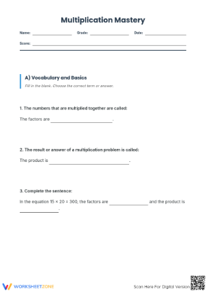 Multiplication by Tens Worksheet | Essential Grade 4 Math