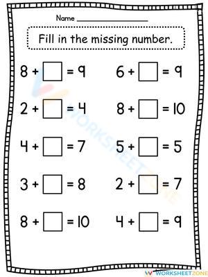 Practice Finding Missing Number in Sequences