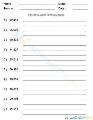 Learning and Practicing Number Names