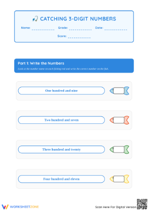 Essential 3-Digit Number Names Worksheet | Grade 2 Math