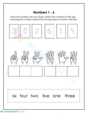 Number Names 1-7 Practice