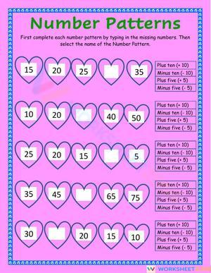 Number Patterns Practice - Level 16