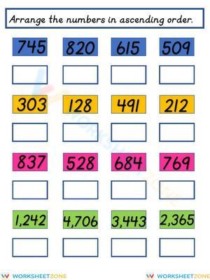 Practice Ascending and Descending Order