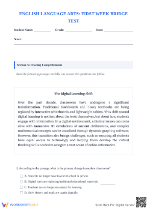 Essential Grade 6-10 Math Bridge Course Test | Aligned