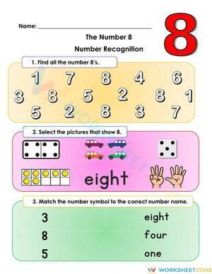 Recognizing the Number 8 Worksheet