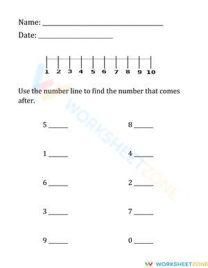 What Number Comes After? Worksheet