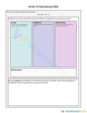 Order of Operations CER