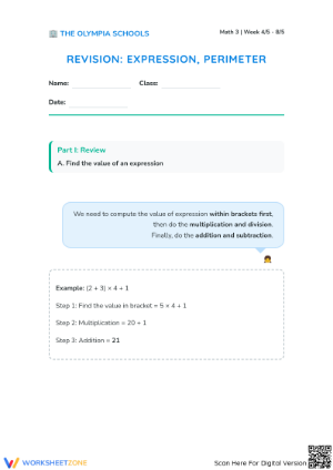 Grade 3-4 Math Revision — Printable No-Prep Worksheet