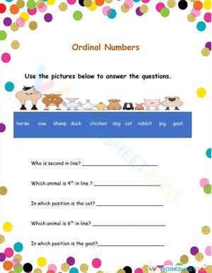 Practicing Ordinal Numbers