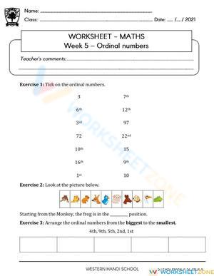 2S1 - Week 6 - Ordinal numbers