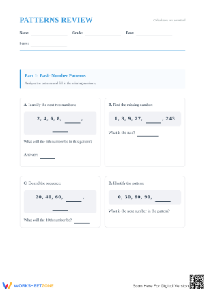 Essential 5.OA.B.3 Patterns and Relationships Review