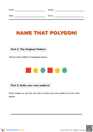 Printable Kindergarten Patterns Worksheet: Malaysia Math