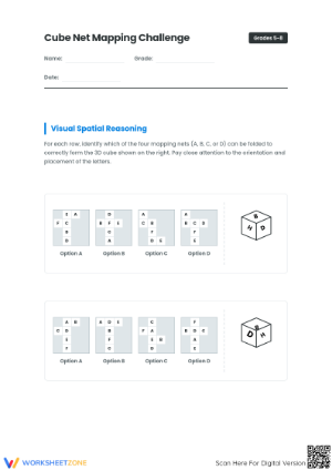 Essential Cube Net Mapping Worksheet | Grades 5-8