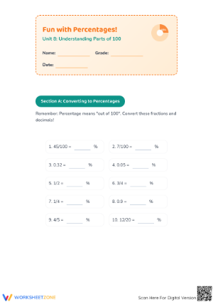 Essential Percentage Practice Worksheet | Grade 5 Math
