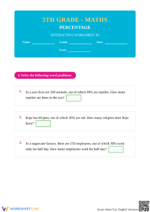 Printable Percentage Practice Worksheet | Grade 5-6 Math