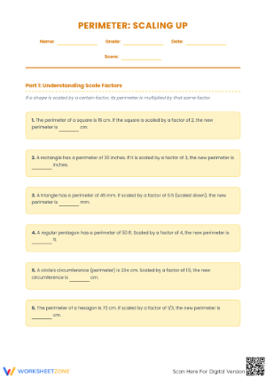 Perimeter Scaling Up Worksheet | Grade 7 Essential Math