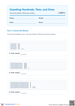 Essential Ones, Tens, Hundreds Worksheet | Grade 2 Aligned