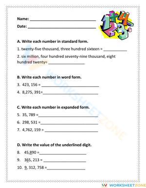 Place Value to Millions