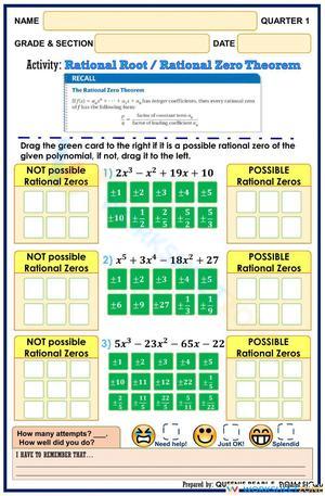 Rational Root-Rational Zero Theorem