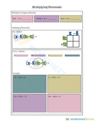 Multiplying Binomials Notes