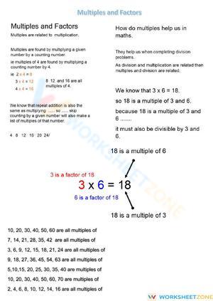 Multiples and Factors Set 2