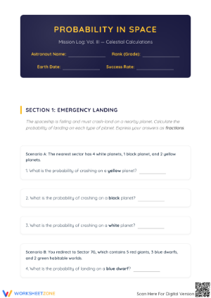 Essential Probability in Space: Grade 4-7 Printable Mission