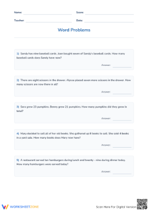 Essential Grade 2-3 Mixed Operations Word Problems