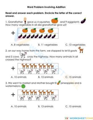 Problem Solving Involving Addition